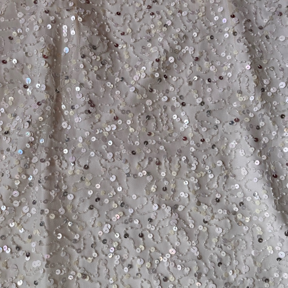 SCALA white with sequins Off shoulder Dress - Size 4 from Eagle Formal Wear. - Picture 4 of 5